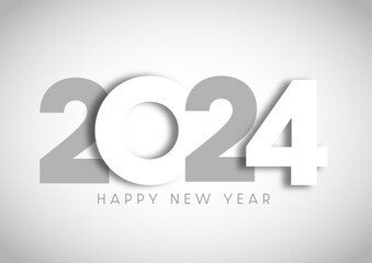 Happy New Year background with a grey and white design