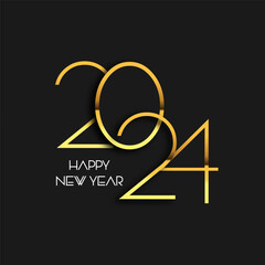 abstract Happy New Year background with gold numbers design