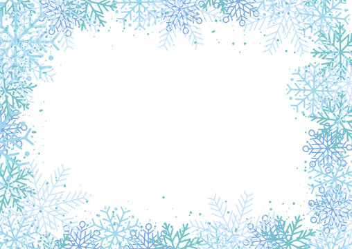 Christmas background with snowflake border design