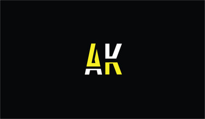 AK, KA, A, K Logo Letter Monogram