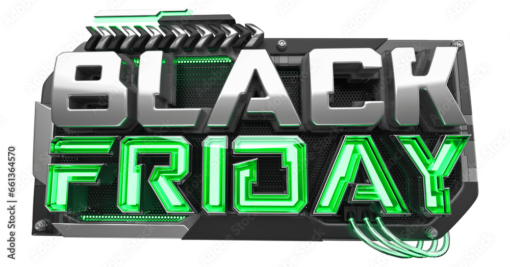 Wall mural black friday selo 3d verde futurista gamer neon metal