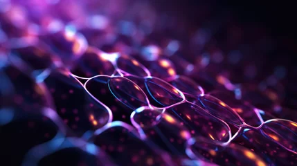 Gordijnen Abstract background with dark purple glass waves © red_orange_stock