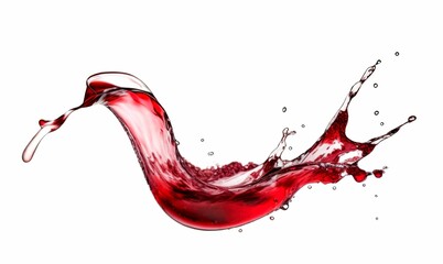 Red wine splash isolated on white background. AI generative