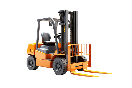 Efficient Forklift Machinery Isolated on Transparent Background