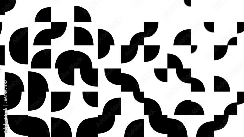 Fototapete Transform geometric background. Flashing tabstract pixels background. Random small squares. Looping footage.