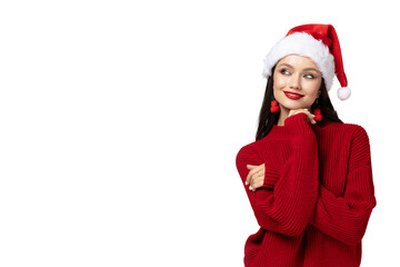 PNG of a girl in a hat isolated on a white background.