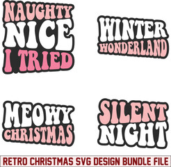 Christmas retro svg design bundle and digital download