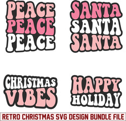 Christmas retro svg design bundle and digital download