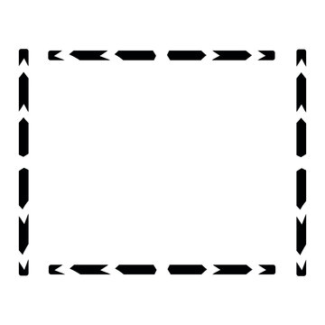 black and white frame. Black And White Striped Rectangular Border Silhouette