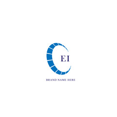 EI logo. E I design. White EI letter. EI, E I letter logo design. Initial letter EI linked circle uppercase monogram logo. E I letter logo vector design. 