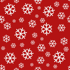 Naklejka na ściany i meble winter snow crystal seamless pattern, red background, christmas pattern. for decorative purpose, fabrication and textile design such as flannel etc, background, wallpaper.
