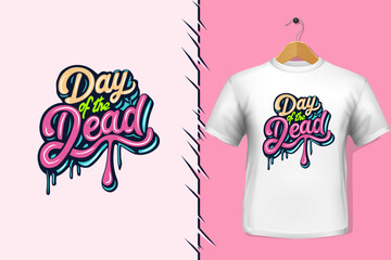 day of the dead colorful typography design
