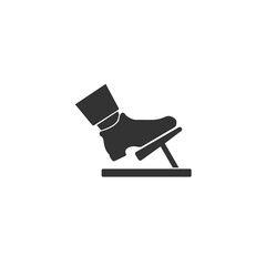 Foot with brake icon, vector flat sign