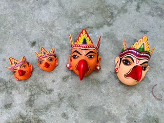 Famous mask making culture of Majuli , mask images from different angles 
