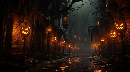 Jack O' Lanterns - Spooky Halloween Night