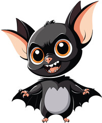 Vector illustration of a cartoon Halloween bat on a white background