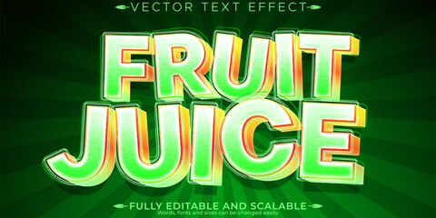 Fruit juice text effect, editable fresh and natural customizable font style