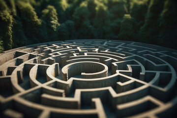 Maze, Labyrinth, Footpath, Choices, Problems, Strategy Concept, Staircase