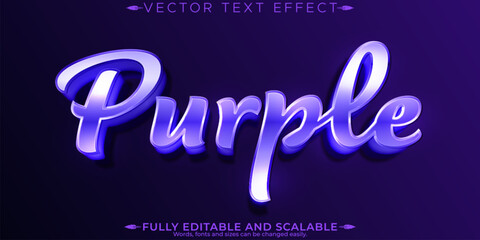 Purple text effect, editable color and elegant customizable font style