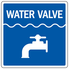 Water shut off sign and labels