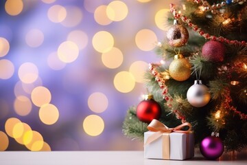Naklejka na ściany i meble blurred Christmas tree