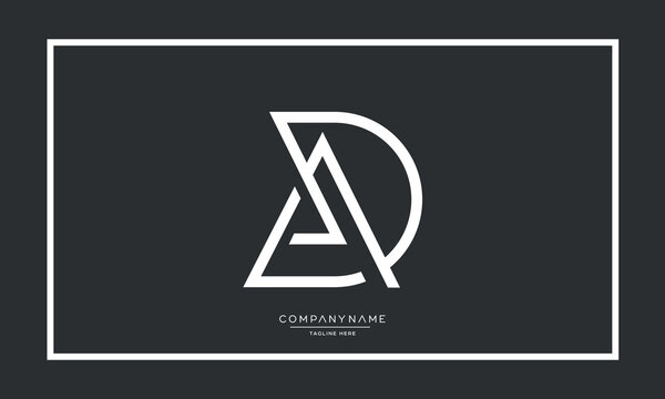 DA or AD Alphabet Letters Logo Monogram