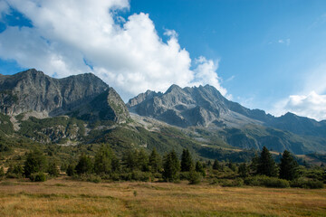Fototapeta premium Passo del Tonale in Trentino, a tourist town for winter sports
