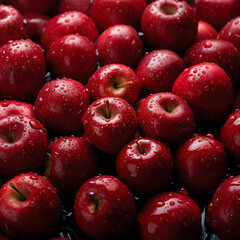 Fototapeta na wymiar Fresh apple banner. Apples background. Close-up food photography