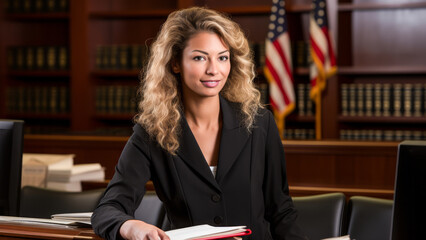 Law and Paperwork: Close-up of a Court Clerk at Work - obrazy, fototapety, plakaty