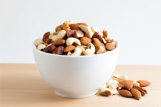 Nuts in a bowl, fitness food