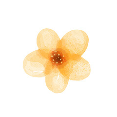 Fototapeta na wymiar yellow mini flower watercolor png isolated transparent background