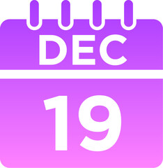 12- December - 19 Glyph Gradient Icon pictogram symbol visual illustration