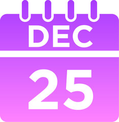 12- December - 25 Glyph Gradient Icon pictogram symbol visual illustration