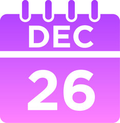 12- December - 26 Glyph Gradient Icon pictogram symbol visual illustration