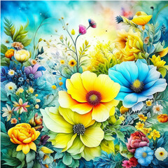 A vision of floral finesse, celebrating the beauty of nature, created by Generative AI technology