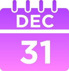 12- December - 31 Glyph Gradient Icon pictogram symbol visual illustration