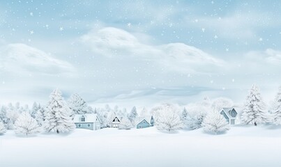 Fototapeta na wymiar Winter Scenery With Snow-covered Trees. Christmas background. Generative AI