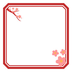 Obraz premium Red Japanese Frame Vector