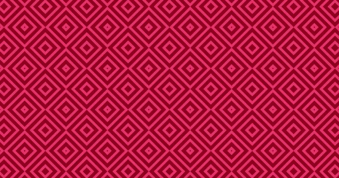 Growing square pattern with radio wave effect. Abstract visual animated background seamless looped. Minimal flat animated Small squares tiles or polygon grid of Red color
