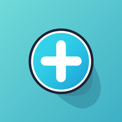 Fototapeta premium Pharmacy store filled outline gradient logo. Clinical trial. Plus sign. Cross symbol. Design element. Created with artificial intelligence. Ai art for corporate branding, medical clinic, chemist shop