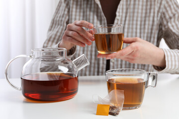 Concept of cold season drink or hot drink - tea