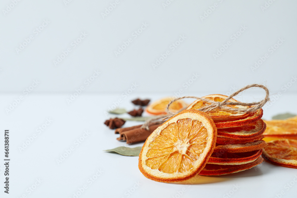 Sticker Dried orange, concept of delicious dried fruit