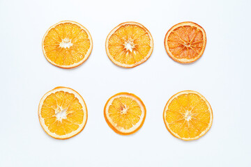 Dried orange, concept of delicious dried fruit