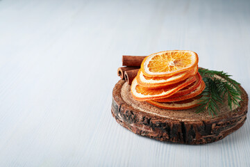 Dried orange, concept of delicious dried fruit