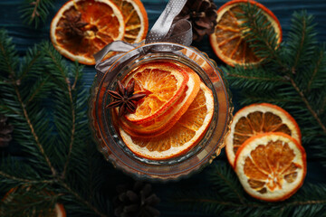 Dried orange, concept of delicious dried fruit