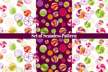 pattern with hand drawn lollipops. set patterns with sweets and lollipops	
