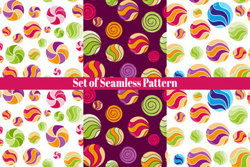 pattern with hand drawn lollipops. set patterns with sweets and lollipops	
