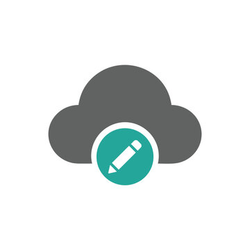 Cloud storage icon symbol vector image. Illustration of the database server hosting cloud system digital design image