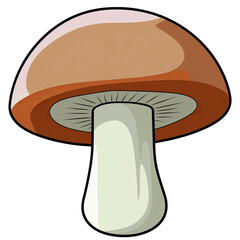 Cute cartoon mushroom Vector illustration isolated on a white background