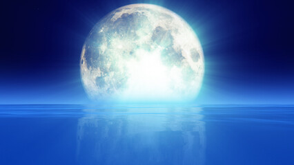 full moon at night abstract illustration